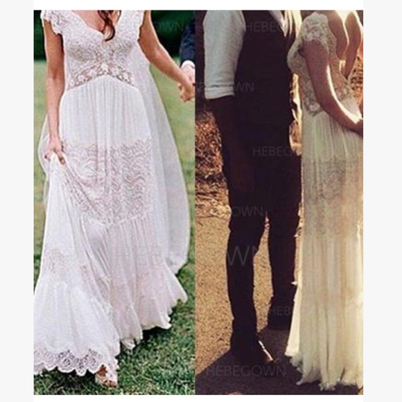 A-line Boho Wedding Dress - Picture 3 of 9